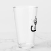 Quirky Black Kitty Cat | Fun Feline Beverage Glass Glas (Rechts)