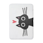Quirky Black Kitty Cat mit Herz Badematte (Vorderseite Vertikal)