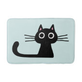 Quirky Black Kitty Cat mit langen Whiskys Badematte (Vorderseite)