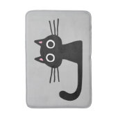 Quirky Black Kitty Cat mit Long Whiskers Badematte (Vorderseite Vertikal)