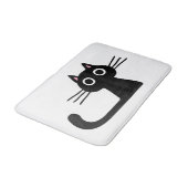 Quirky Black Kitty Cat mit Long Whiskers Badematte (Schrägansicht)