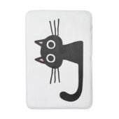 Quirky Black Kitty Cat mit Long Whiskers Badematte (Vorderseite Vertikal)