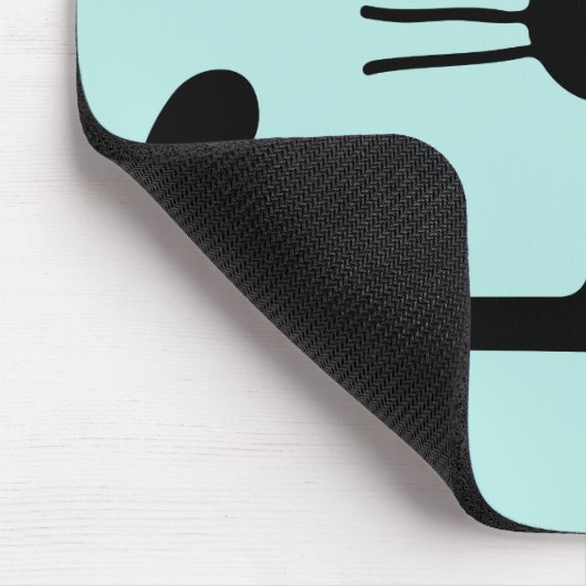Quirky Black Kitty Cat mit Long Whiskers Mousepad (Ecke)