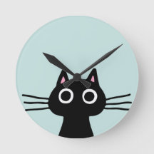 Quirky Black Kitty Cat mit Long Whiskers