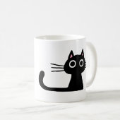 Quirky Black Kitty Cat | Purfect Cat Lover's Kaffeetasse (VorderseiteRechts)