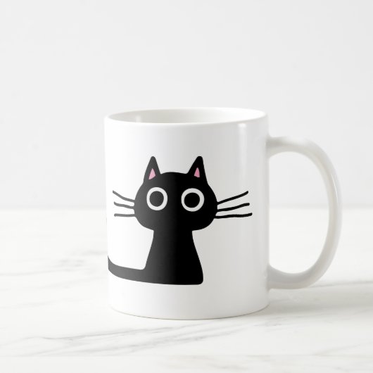 Quirky Black Kitty Cat | Purfect Cat Lover's Kaffeetasse (Rechts)