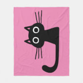 Quirky Black Kitty Cat Purfect Pink Fleecedecke (Vorderseite)