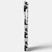 Quirky Black Kitty Cats Muster Grau und Schwarz Case-Mate iPhone Hülle (Rückseite / Links)