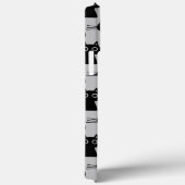 Quirky Black Kitty Cats Muster Grau und Schwarz Case-Mate iPhone Hülle (Rückseite / Rechts)