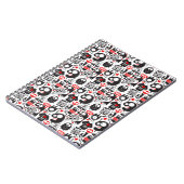 Quirky Black & Red Monster Doodles Notizblock (Linke Seite)