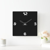 Quirky Black/White> Wall Clock Quadratische Wanduhr (Zuhause)