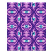 Quirky blaue Augen im mystischen Lila Muster Poster (Vorderseite)