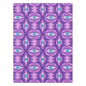 Quirky blaue Augen im mystischen Lila Muster Tischdecke (Vorderseite)