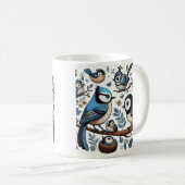 Quirky Blue Birds Kaffeetasse (VorderseiteRechts)