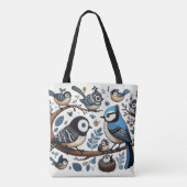 Quirky Blue Birds Tasche (Rückseite)