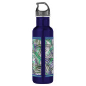 Quirky Blue Green Paperclips Personalisiert Edelstahlflasche (Rückseite)