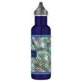 Quirky Blue Green Paperclips Personalisiert Edelstahlflasche (Rechts)