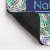 Quirky Blue Green Paperclips Personalisiert Mousepad (Ecke)