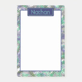 Quirky Blue Green Paperclips Personalisiert Post-it Klebezettel (Vorderseite)