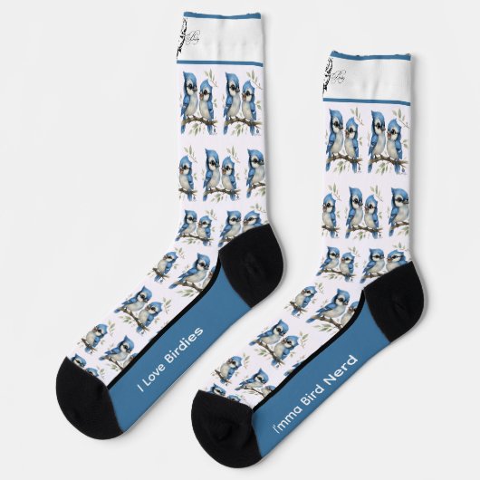 Quirky Bluejay Bird Socks Socken (Linkes Detail)