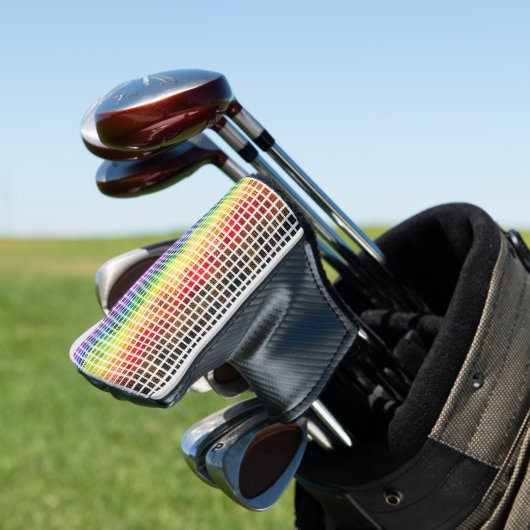 Quirky Boho Karierte farbenfrohe Gay Rainbow Prila Golf Headcover (In Situ)