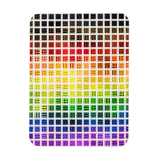 Quirky Boho Karierte farbenfrohe Gay Rainbow Prila Magnet (Vertikal)