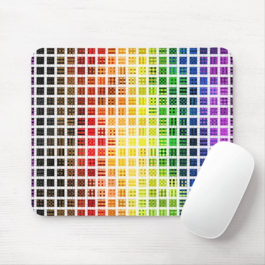 Quirky Boho Karierte farbenfrohe Gay Rainbow Prila Mousepad (Mit Mouse)