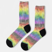 Quirky Boho Karierte farbenfrohe Gay Rainbow Prila Socken (Linkes Detail)