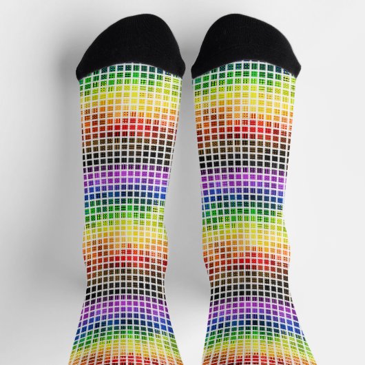 Quirky Boho Karierte farbenfrohe Gay Rainbow Prila Socken (Oben)