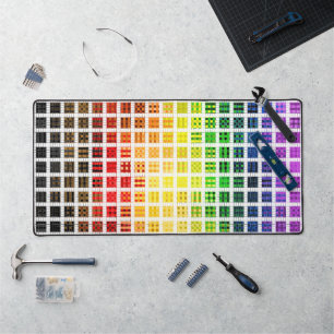 Quirky Boho Karo bunt Regenbogen Stolz Flagge Schreibtischunterlage