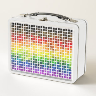 Quirky Boho Karo Bunt Regenbogenfahne der Gay Prid Metall Brotdose