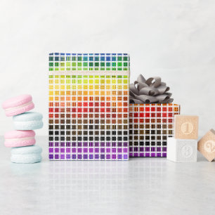 Quirky Boho Karo Farbige Schwule Regenbogen-Fahne Geschenkpapier
