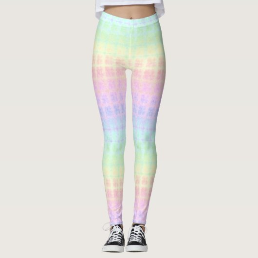 Quirky Boho Kawaii Niedlich Funky Pastel Rainbow K Leggings (Vorderseite)