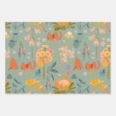 Quirky Botanicals 3 Pack Geschenkwrake Geschenkpapier Set (Vorderseite)