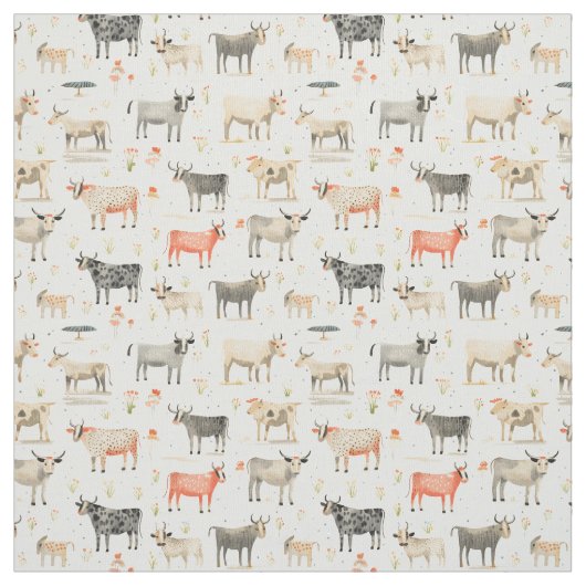 Quirky Bovine: Whimsy Cow Stoff (Muster)