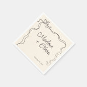 Quirky Bow Frame handgeschriebene Hochzeit Serviette (Ecke)