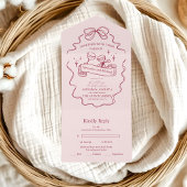 Quirky Bow Handgeschriebene Hochzeit All In One Einladung