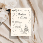 Quirky Bow Handgeschriebene Hochzeit Einladung