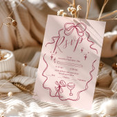 Quirky Bow Handgeschriebene Hochzeit RSVP Karte