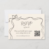 Quirky Bow Handgeschriebene Hochzeit RSVP Karte (Vorderseite)
