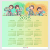 Quirky Boy & Dinosaur Cartoon Aufkleber (Blatt)