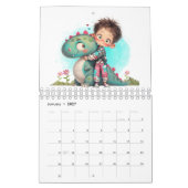 Quirky Boy & Dinosaur Cartoon Calendar Kalender (Jan 2027)