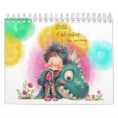 Quirky Boy & Dinosaur Cartoon Calendar Kalender (Titelbild)