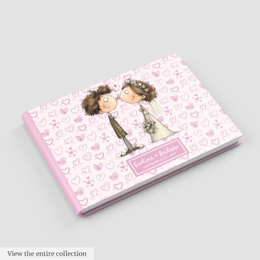 Quirky Bride Groom Personalisiert Gästebuch