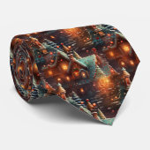 Quirky Brown and Blue Gingerbread House Pattern Krawatte (Gerollt)