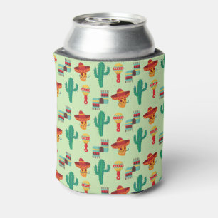 Quirky Cactus und Sombrero Pattern Dosenkühler