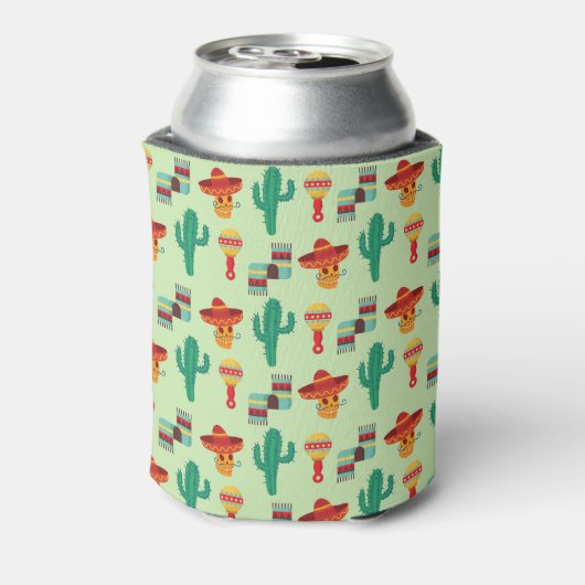 Quirky Cactus und Sombrero Pattern Dosenkühler (Kanne Rückseite)