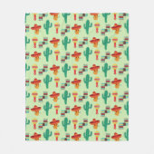 Quirky Cactus und Sombrero Pattern Fleecedecke (Vorderseite)