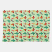 Quirky Cactus und Sombrero Pattern Geschirrtuch (Horizontal)