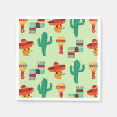 Quirky Cactus und Sombrero Pattern Serviette (Vorderseite)